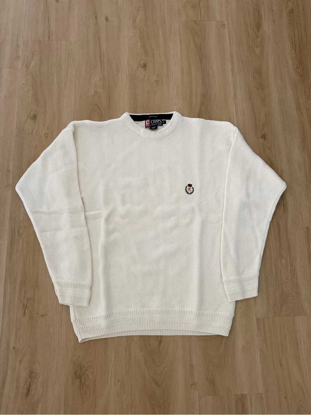 Chaps Ralph Lauren Cream Crewneck Size Medium